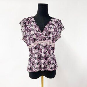 BRAND NEW WITH TAGS PINK AND PURPLE LACE TOP